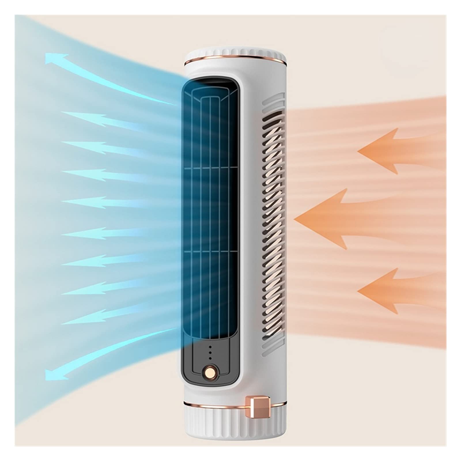 Piccolo Ventilatore a Torre Senza Foglie, Ricarica USB da Tavolo, Ventilatore Elettrico Verticale Portatile per Uso Domestico, a Basso Rumore, per Studenti, Ufficio, Facile da Usare (Verde)