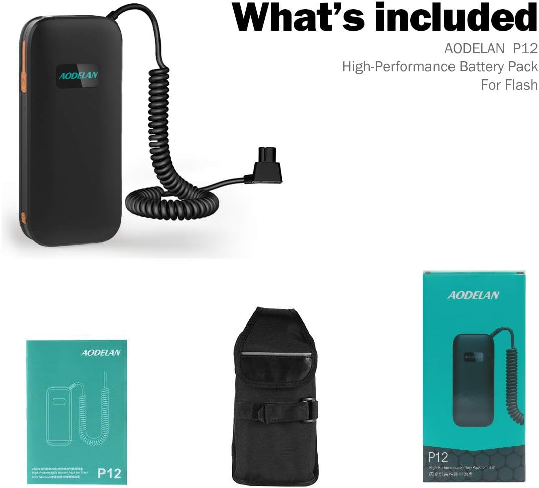 AODELAN External Flash Battery Pack Speedlite Battery Power Bank for Sony HVL-F60M, HVL-F58AM, HVL-F56AM. Replaces Sony FA-EB1AM, FA-EB1 (12 AA Batteries)