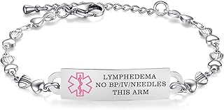 Medical Alert Bracelets for Women Adjustable Personalized Free Engrave Medical ID Bracelets 6.5-8 Inch