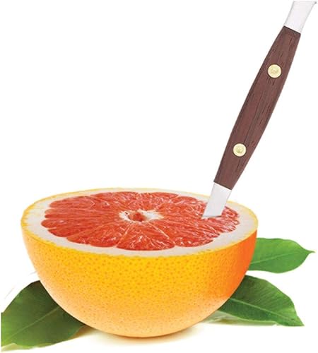 Miniatura 5 de HIC Harold Import Co. Juego de 5 cucharas de pomelo de cocina y cuchillos de pomelo sin chorros incluye 4 cucharas con punta puntiaguda y borde