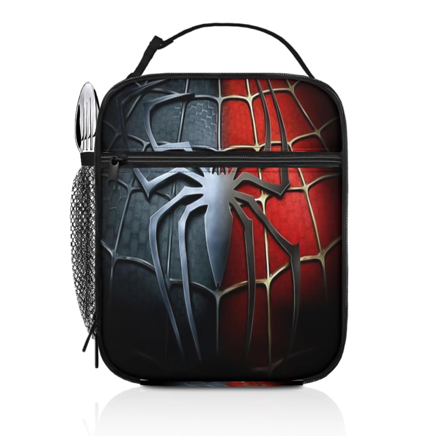 Xheanxu Spider Print Lunch Bag for Kids & Adults, Oxford Cloth Durable Lunch Bag & Insulated Lunch Box, Cute Kids Lunchbag & Waterproof School Lunchbox, Ideal Lunchbag Boys for Picnic/Camping/School