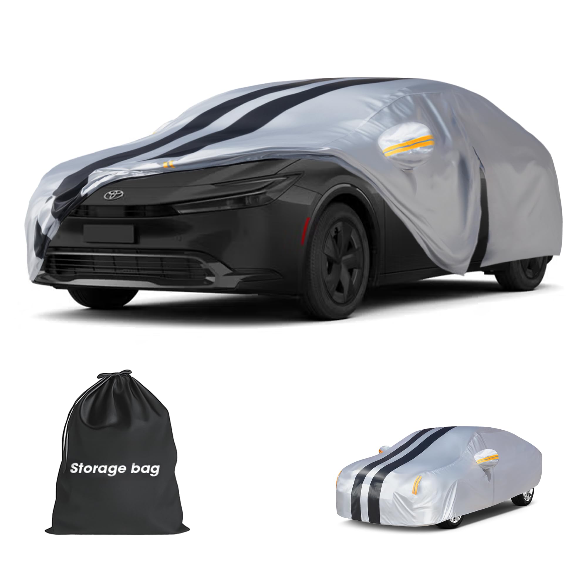 Photo 1 of Multi-Layer Car Cover Custom Fit for Toyota Prius(2011-2026), 100% Waterproof All Weather for Automobiles, Gift with Towel, Heavy Duty Car Covers for Rain Sun UV Protection with Door Zipper