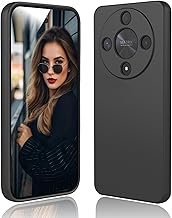 Cover per Honor Magic 8 Lite 5G - Liquido Silicone Custodia Antiurto Protezione Case Sottile e Morbida TPU Bumper con Fodera Microfibra Antigraffio, Nero