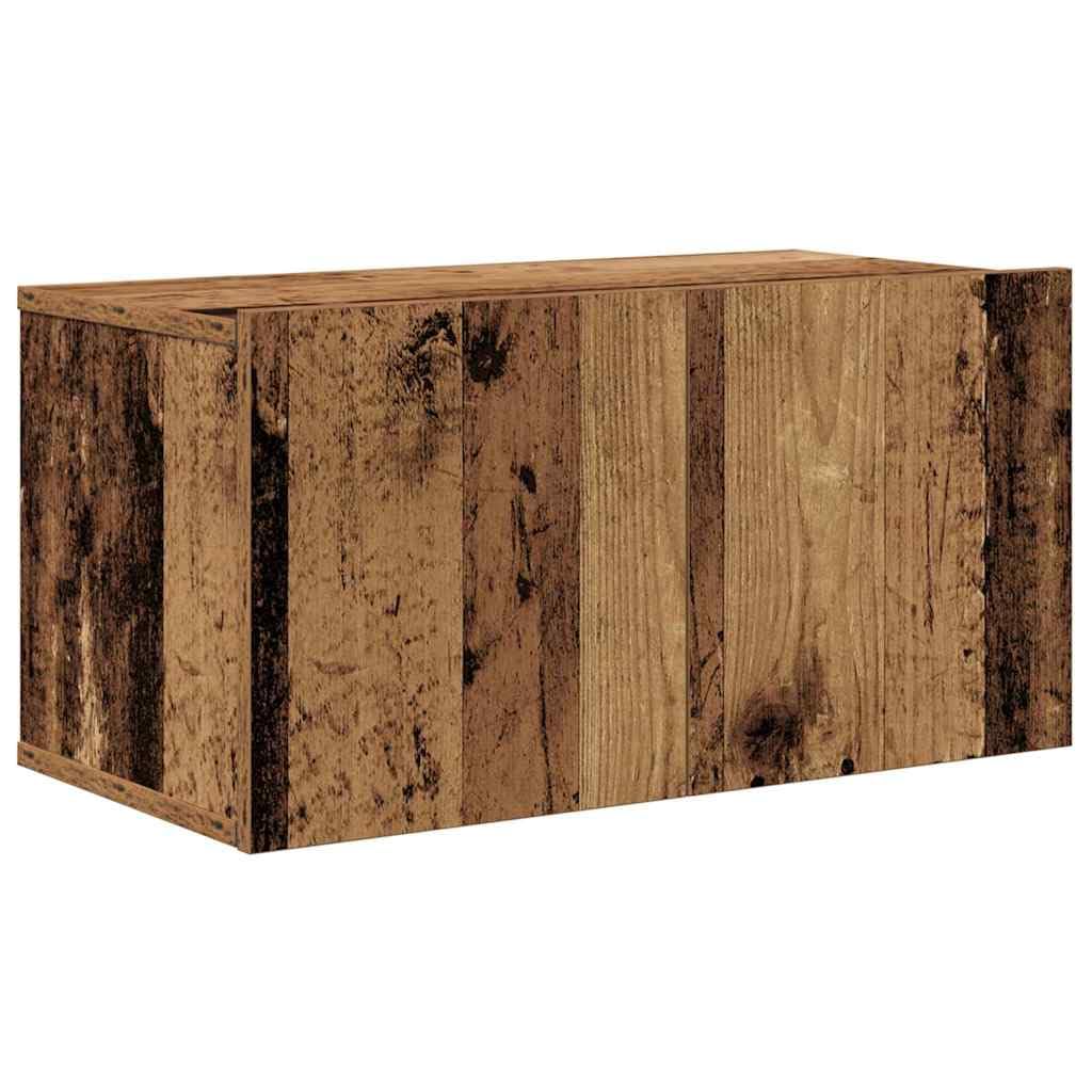 4-częściowy zestaw szafek pod telewizor, stare drewno, 30,5 x 30 x 90 cm, materiał drewnopochodny, wisząca, nowoczesny design, konsola do salonu, oszczędność miejsca