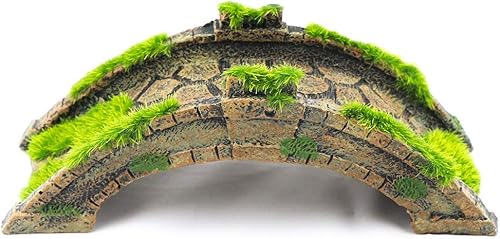 Miniatura 7 de AQUA KT Puente levadizo de puente de arco con césped para decoración de paisajismo de acuario