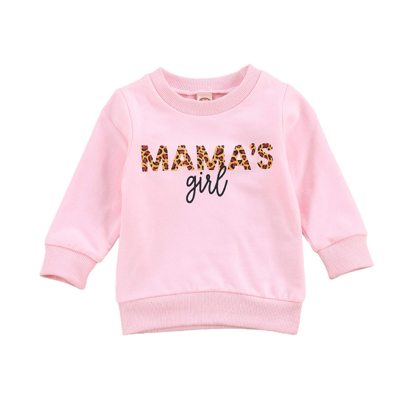 Baby Girls Boys Mama's Girl Print Long Sleeve Sweatshirt Casual Pullover Blouse Tops Toddler Kids Clothes (Mama's Girl Pink, 12-18 Months)