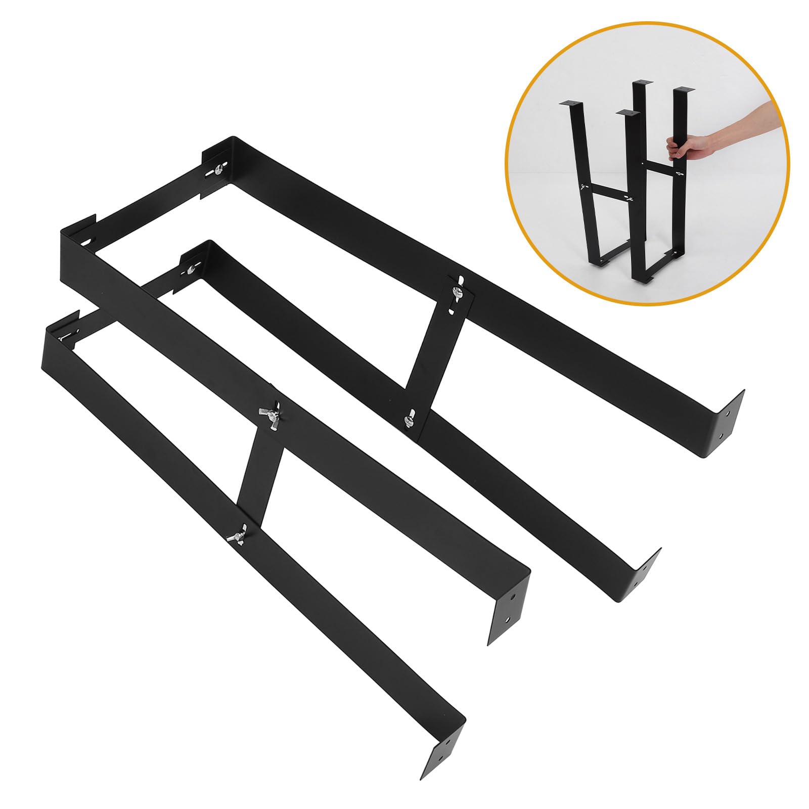 ULTECHNOVO Soporte Ajustable y Resistente de Acero al Carbono Negro para Montaje Debajo del Escritorio en Oficina o Espacio de Trabajo