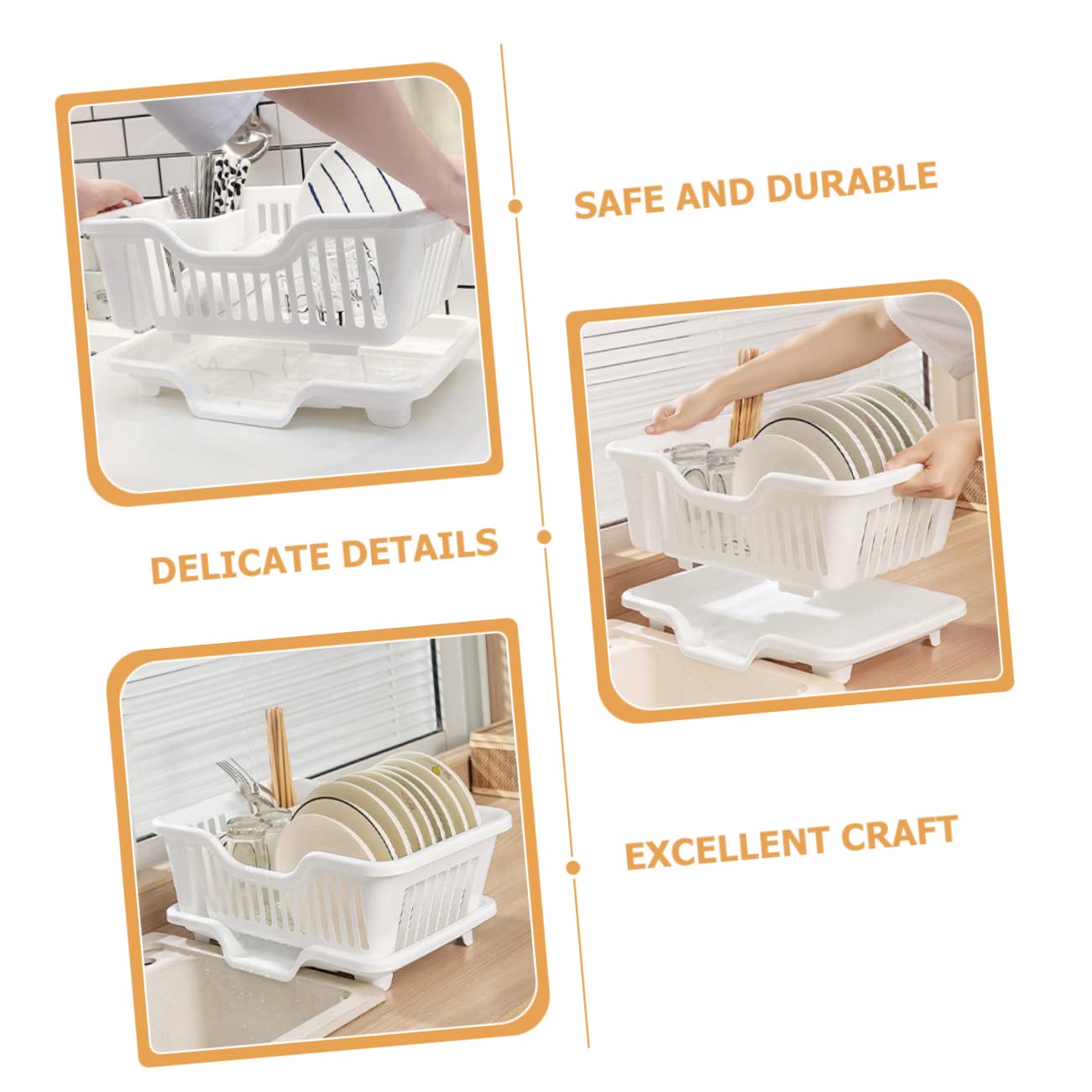 Cabilock Estante De Almacenamiento Escurridor De Platos Soporte Para Utensilios Diseño Compacto Útil y Fácil De Instalar