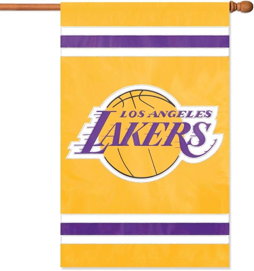 Party Animal NBA Team Flag, 44” x 28” Double-Sided, Weather-Resistant Nylon Flag for Indoor & Outdoor Use, Los Angeles Lakers