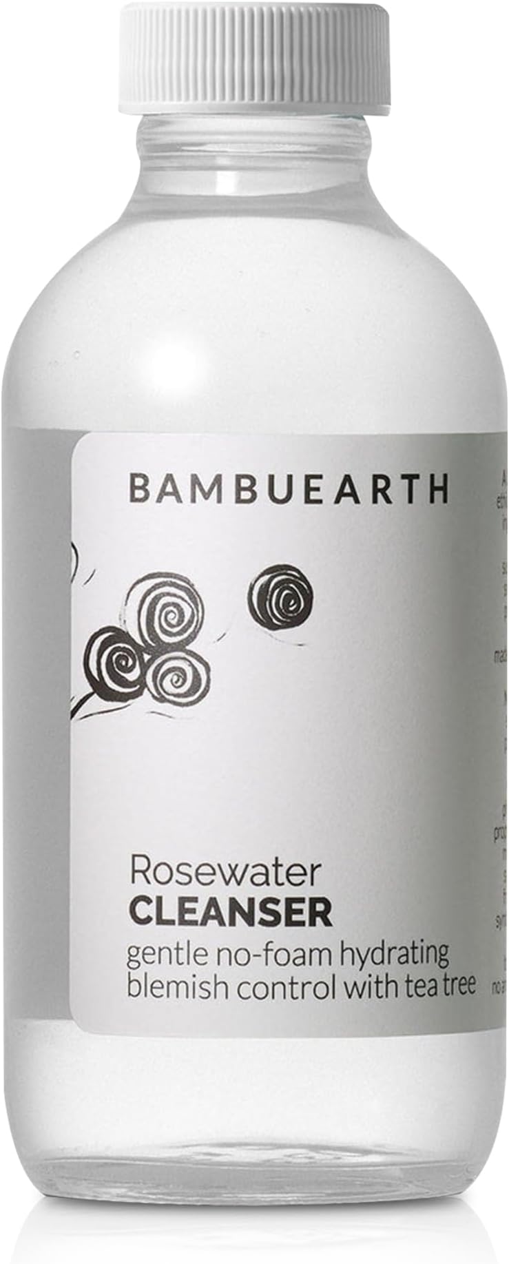BambuEarth Rosewater Vegan Cleanser with Organic Ingredients - Helps Hydrate, Balance & Soothe - Non-Foaming Cleanser with Rosewater to Support Skin's Barrier - Alcohol-Free Cleanser