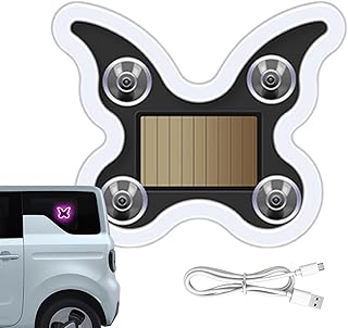 ソーラーカーライト,6モード バタフライ型警告灯 | 吸盤式ソーラー無線ライト 車用 振動センサー付き - 三角窓 装飾用