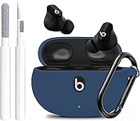 Vista 13 de Funda para Beats Studio Buds/Buds + funda con kit limpiador 2021/2023, funda de silicona suave New Beat Studio Buds Plus Funda protectora con Negro