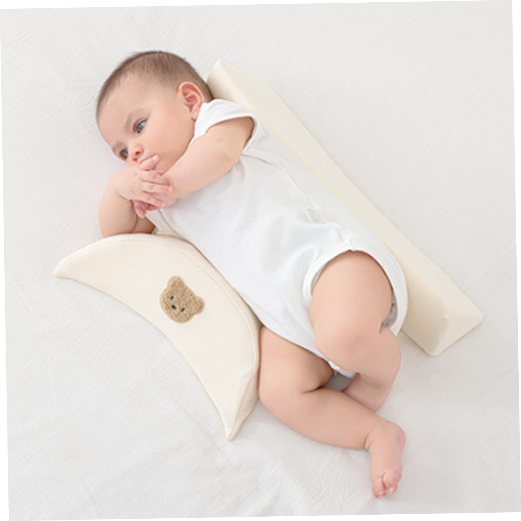 Cale de Couchage latérale pour bébé, positionneur de Sommeil Anti-roulis réglable pour bébé pour Le Soutien du Dos, Oreiller compensé Doux et Respirant pour Nouveau-né, Jaune Clair