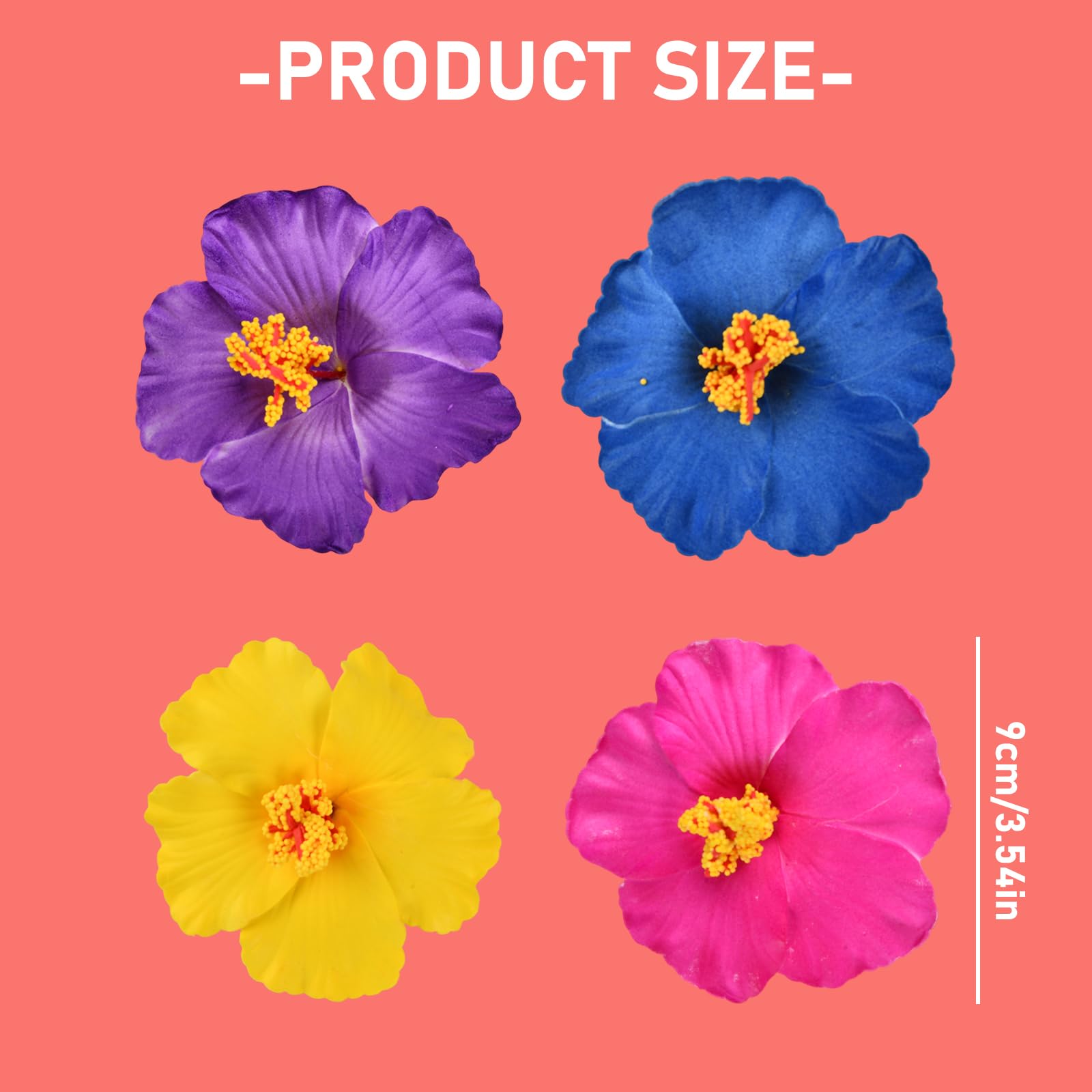 Pinzas Pelo Hawaianas 4 Piezas 9cm Multicolor Plumeria Horquillas para el Pelo Flores Tocados Fiesta Playa