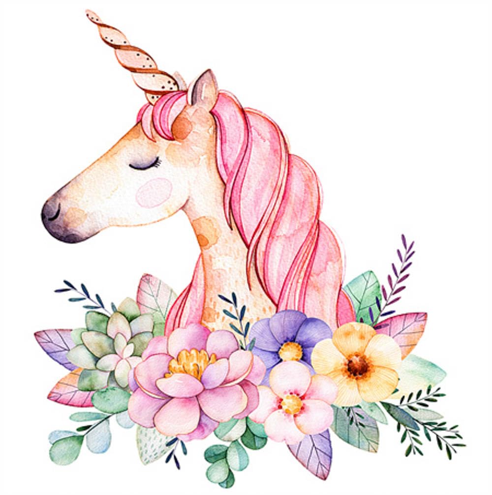 Pracht Creatives Hobby Diamond Painting Set, Unicorn with Flowers and Accessories, Craft Set for Painting with Rhinestones, for Children from 5 Years