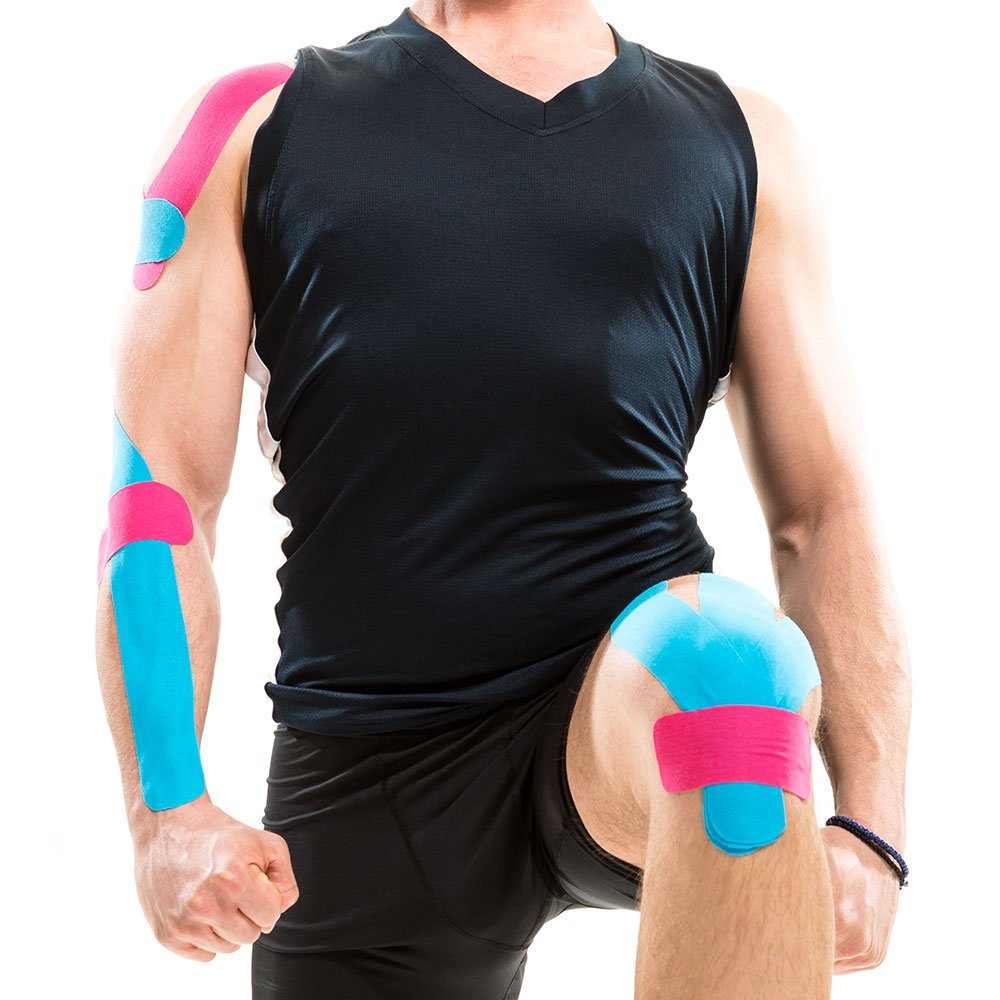 SL Star Kinésiologie Tape 6 Set avec ciseaux – Sport Tape rouleaux 5 cm de largeur et 550 cm de long – Pansements Tapes