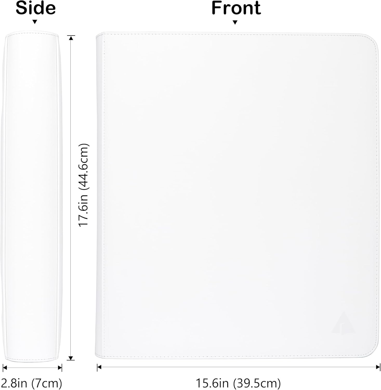 2000 Trading Card Binder, 16 Pocket D-Ring Card Binder Fit 2016 Cards - Large Card Collection Binder with Double-Sided Black Pages for TCG -White