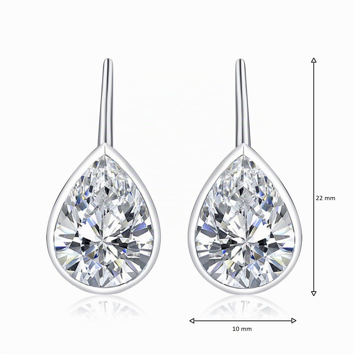 Diamond Treats Orecchini Donna Argento 925 con Zirconi a Forma di Pera, Orecchini a Goccia in Argento Sterling 925 per Donna e Ragazza, Orecchini Pendenti con Chiusura a Monachella