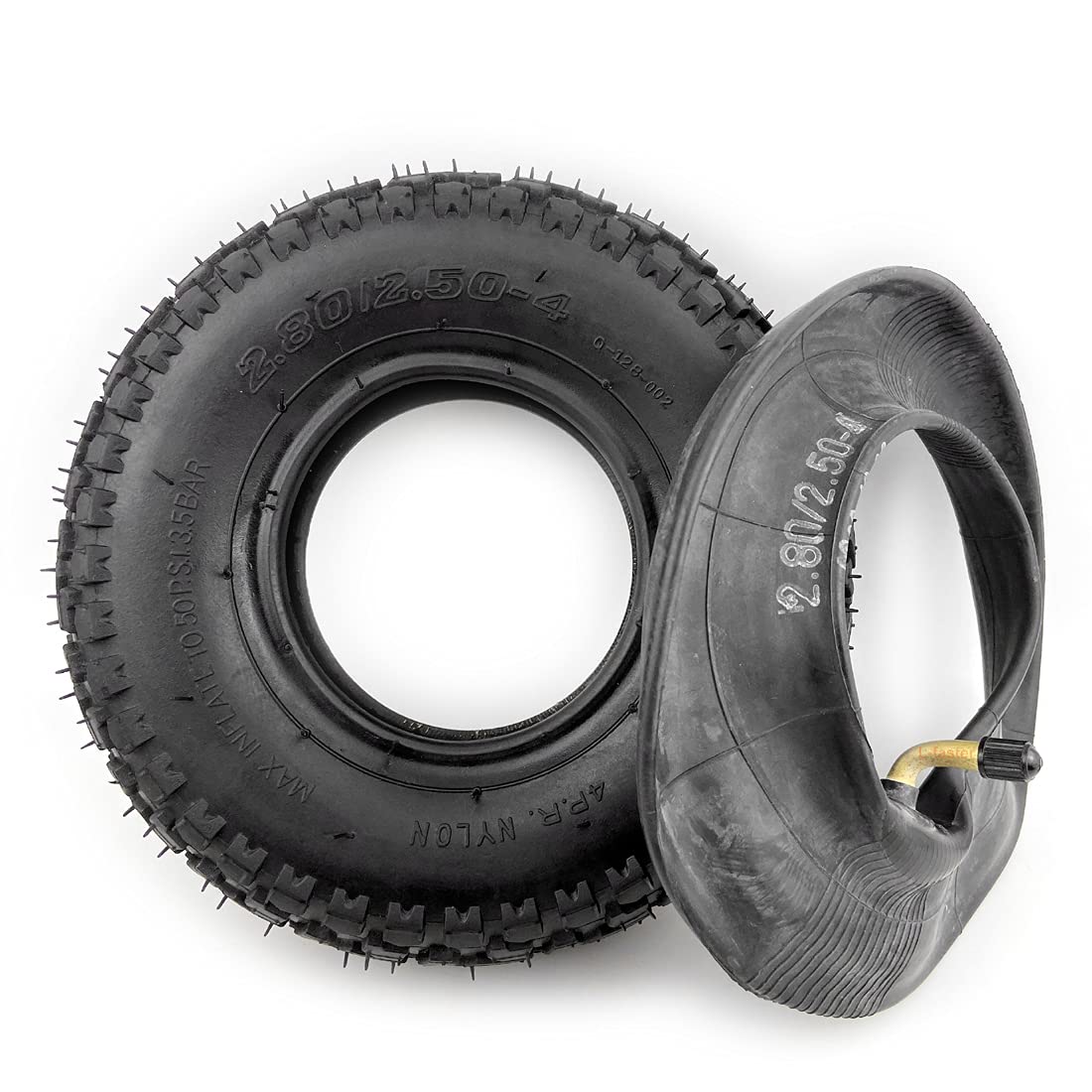 9 Inch Mountain Skateboard Wheel 226mm Scooter Off-Road Tyre With Inner Tube 2.80/2.50-4 Pneumatic AT Tire Alloy Hub (Offroad tire tube)