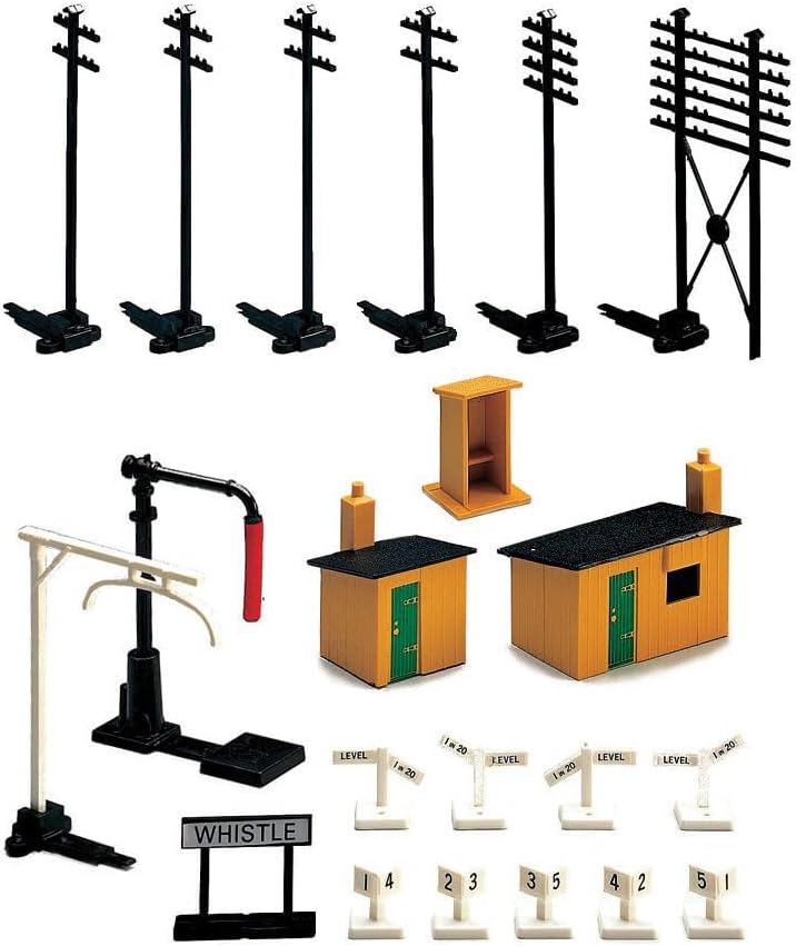 R574 OO Gauge Trackside Accessories, Model Train Accessories for Adding Scenery, Dioramas, Woodland, Buildings and More to 00 Gauge Model Railway - 1:76 Scale