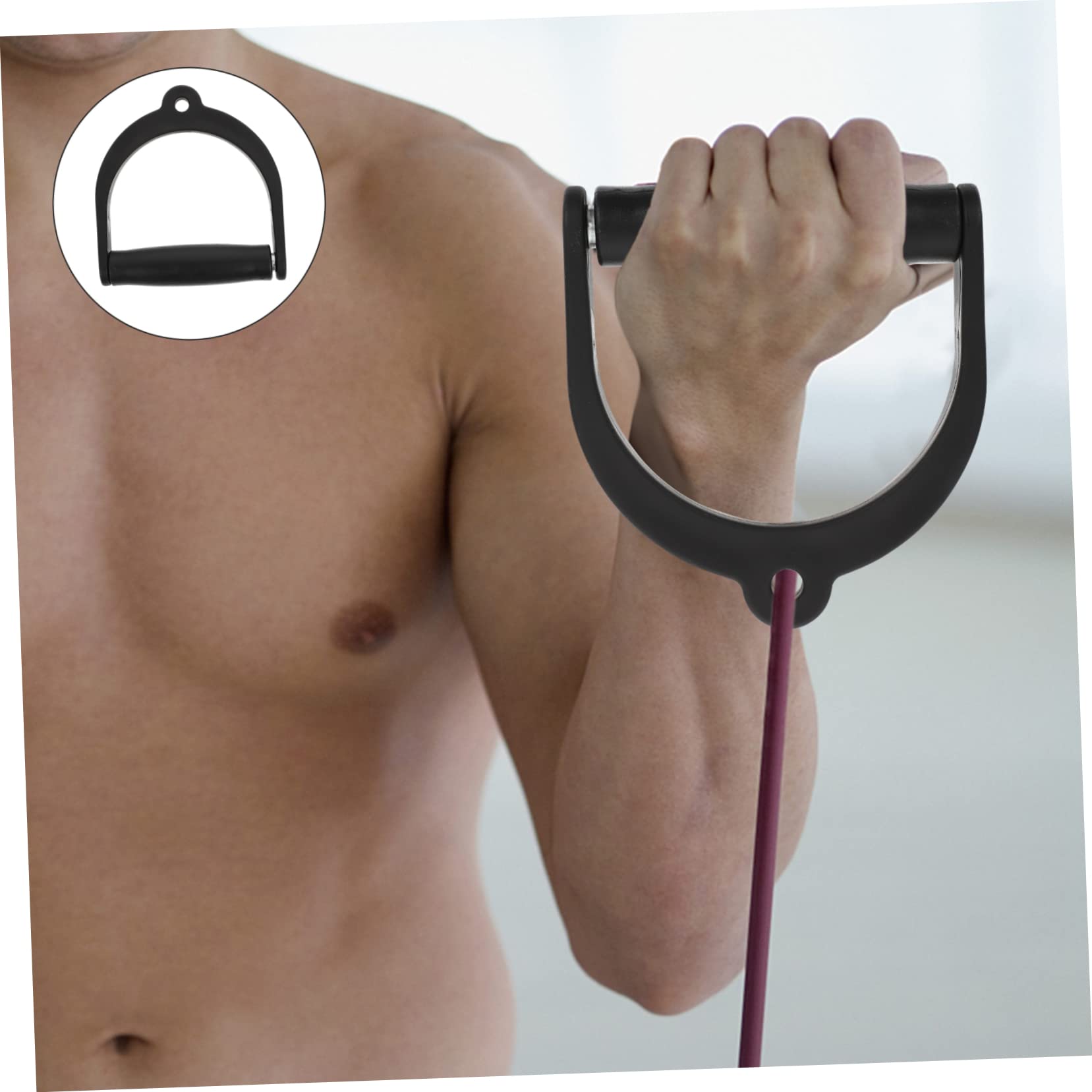 POPETPOP 4 Impugnatura Fitness Antiscivolo in Plastica Durevole per Palestra e Allenamento Casa Maniglia Ergonomica Resistente per Accessori Fitness e Elastici