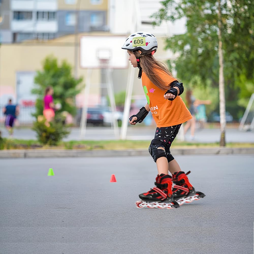 Rollers en Ligne pour Enfants Filles et garçons, Taille réglable, pour Enfants, Adolescents, Adultes, Débutants, Patins à roulettes pour l'intérieur et l'extérieur