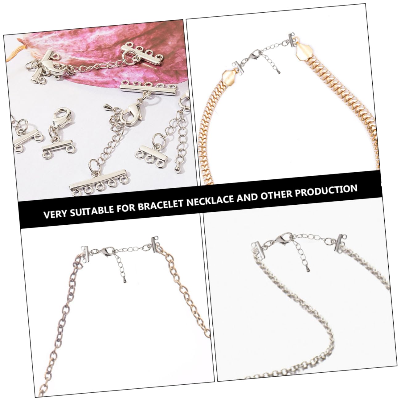 DOITOOL 2 Sätze Verlängerte Schwanzketteschnalle Kettenverlängerungen Für Armbänder Fußkettchen Verlängerungsketten Schmuck Diy Ketten Halskette Liefert Rostfreier Stahl 8 Stücke * 2