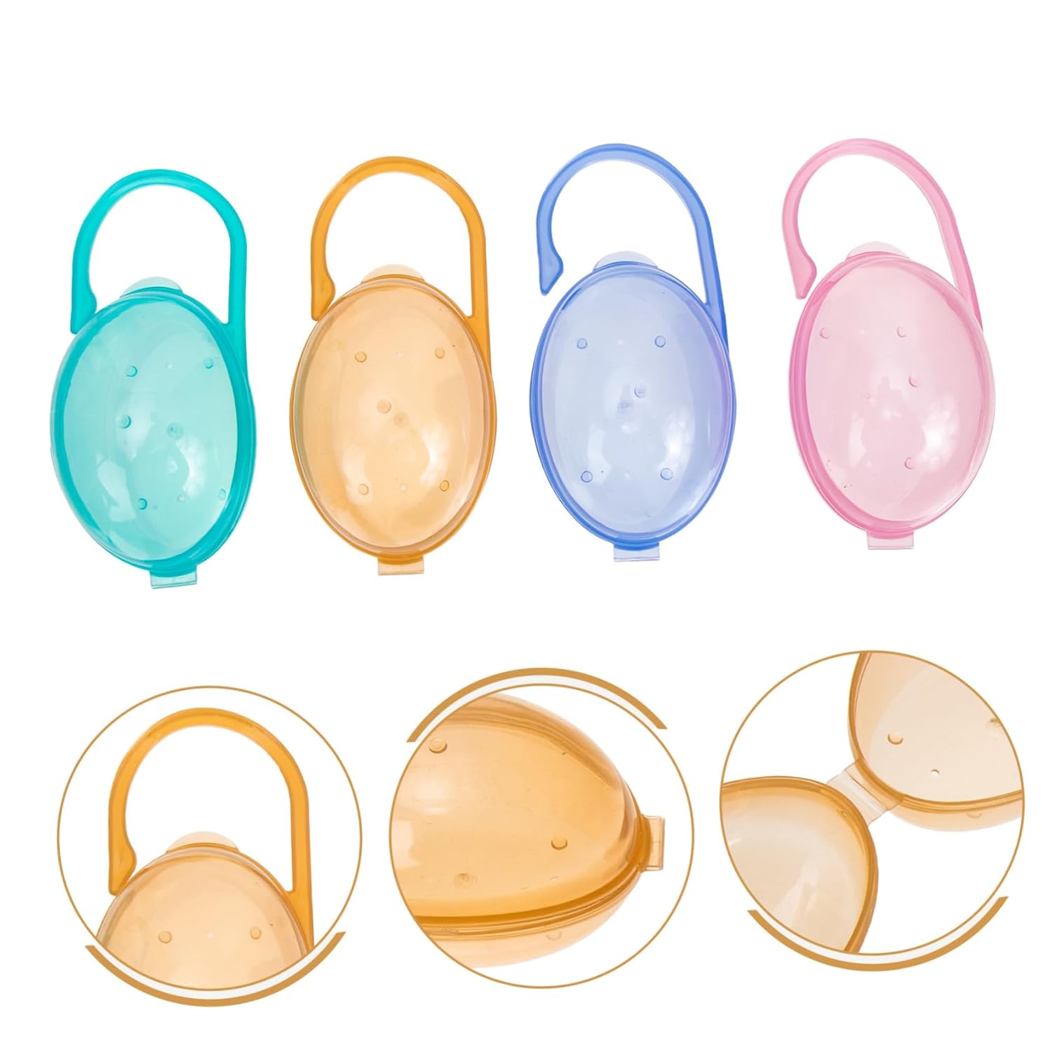 SUPVOX 8pcs Pacifier Storage Box Plastic Pacifier Holder Case for Storage for Travel Stroller and Diaper Bag Use