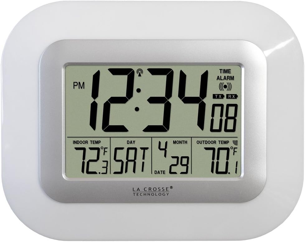 La Crosse Technology WS-811561-W Solar Powered Atomic Digital Wall Clock