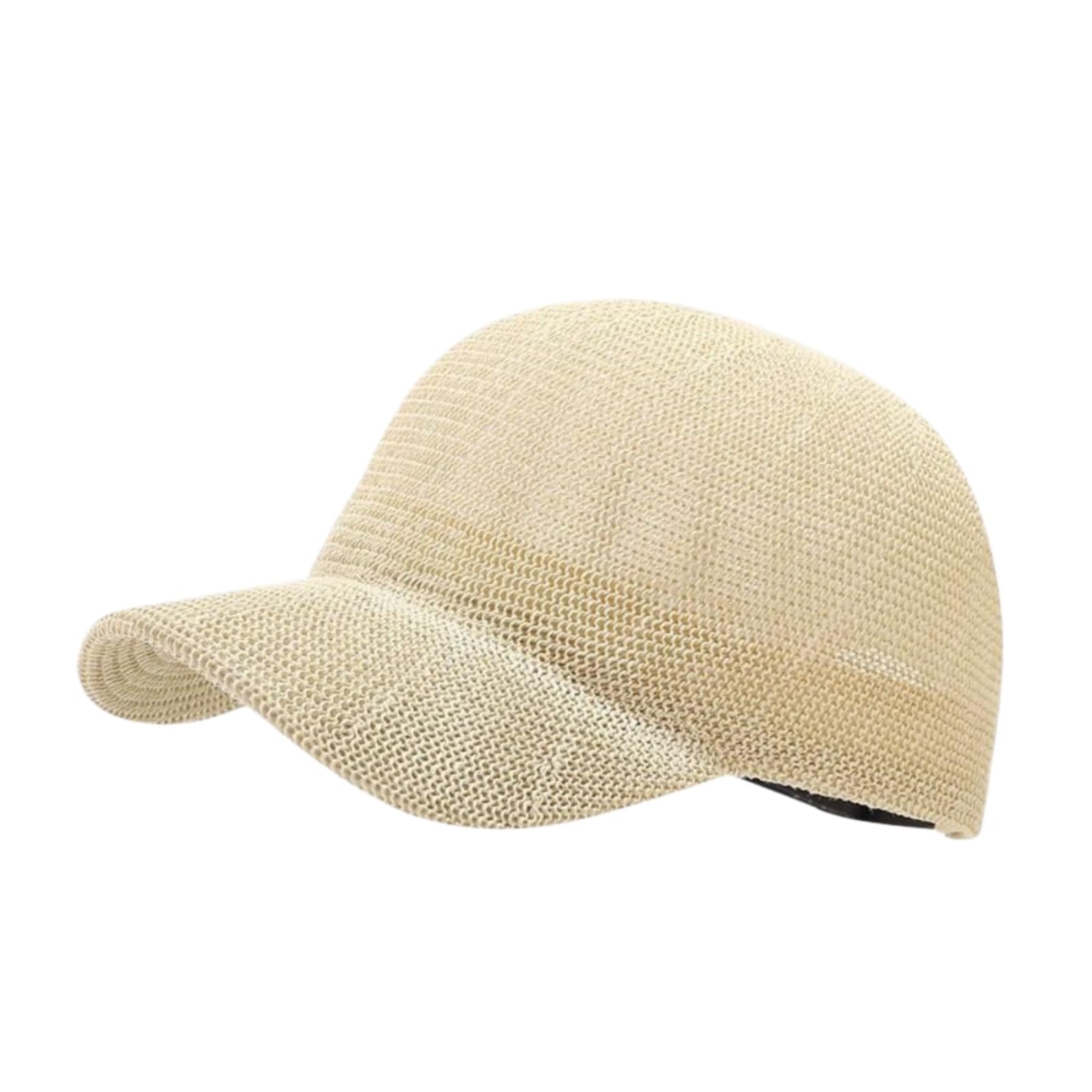 Cappellino da Baseball,Cappello Pescatore Cappello di Paglia Estivo Casual per Le Donne, Sole Regolabile La Spiaggia con Design Leggero Vacanze-Beige 1