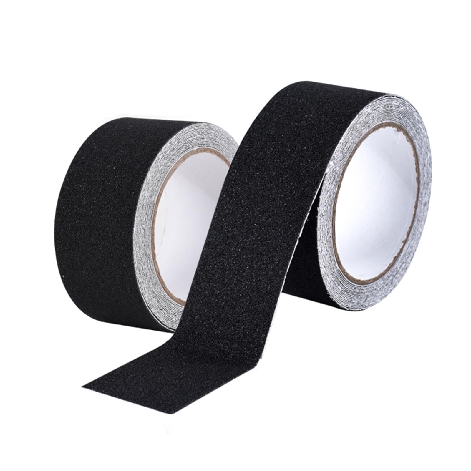 2 Rollos negro 5 cm x 10m Cinta adhesiva Antideslizante, Cinta Adhesiva Antideslizante Negro, fuerte Seguridad Adhesiva para Uso en interiores y Exteriores, Mejor Agarre, Fricción, Seguridad