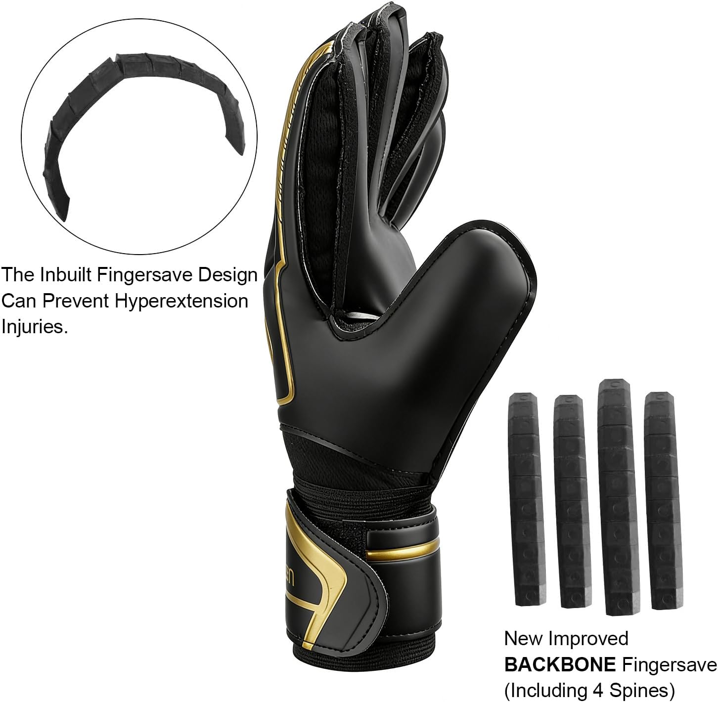Soccer Goalie Gloves for Kids, Youth&Adult Soccer Goalkeeper Gloves, Strong Grip Anti-Slip Latex Palm Breathable Goalkeeping Gloves with Fingersaves