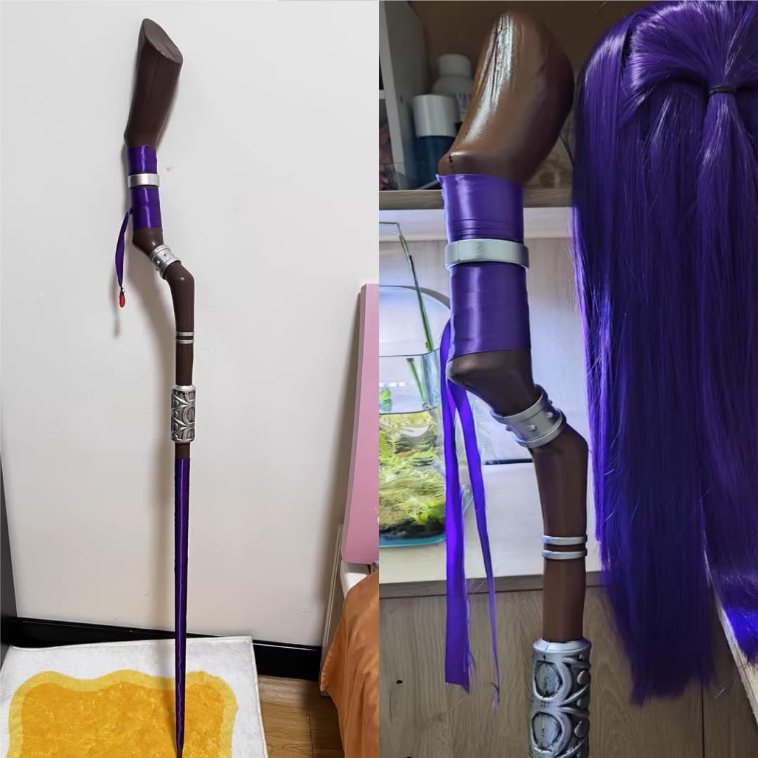 damdos Prop - Bastone da Passeggio per Halloween, 140 cm, con Bacchetta di Felce, per Cosplay, Regalo di Compleanno, Bacchetta di Felce