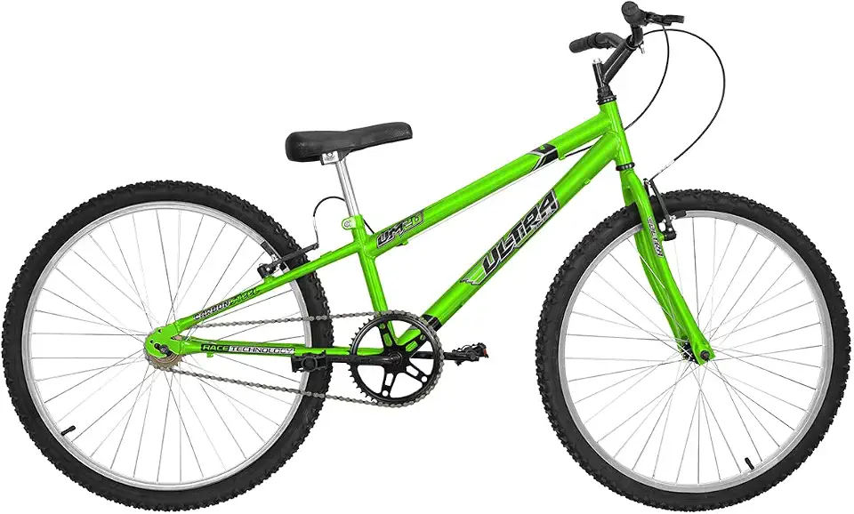 Bicicleta de Passeio Ultra Bikes Esporte Rebaixada Aro 26 Reforçada Freio V-Brake Sem Marcha Verde Kw