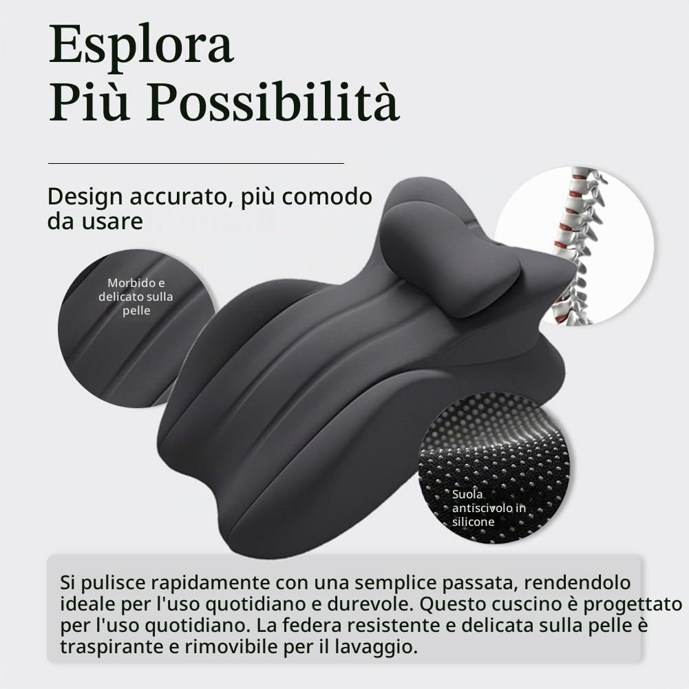 Cuscino, cuscino a coppia con inclinazione di 27°, perfetto per la postura, con imbottitura in memory foam e cotone a cuneo per adattarsi all'anca con supporto per la vita e il collo per tutte