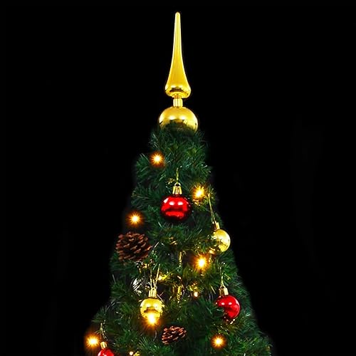 Miniatura 6 de Árbol de Navidad artificial LED artificial con bolas y decoraciones LED para decoración de Navidad, verde Navidad, 59.1 pulgadas, crea un ambiente