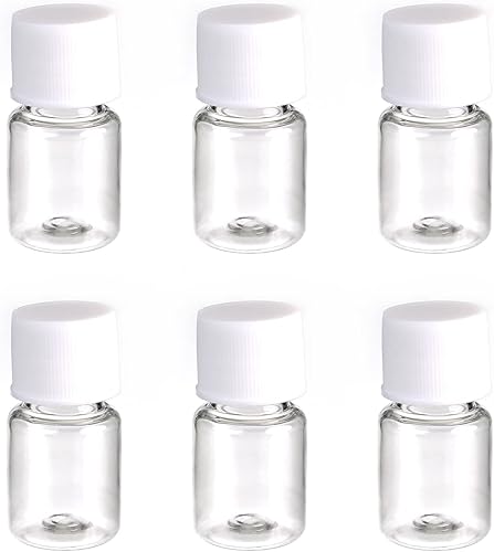 Miniatura 3 de Bettomshin 50 botellas de plástico PE de 0.2 fl oz (grado alimenticio), botella de reactivo de laboratorio de boca ancha, sellado de botellas de