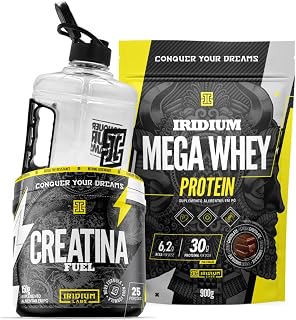 Kit Whey Protein Mega + Creatina fuel 150g + Galão 1,5L - Iridium Labs Sabor:Chocolate