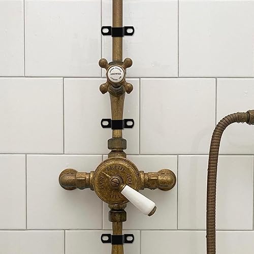 Miniatura 5 de Wealrit 10 abrazaderas de tubo cuadrado para correa de tubo, clip de tubo de 2 agujeros, soporte de tensión de conducto de acero inoxidable, hebilla