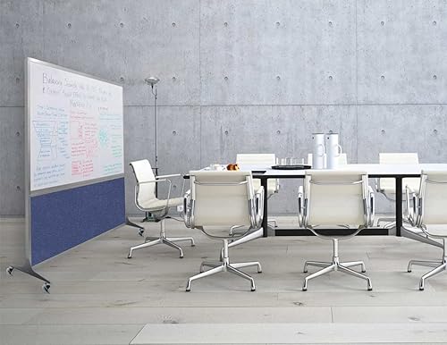 Miniatura 6 de DivideWrite - Pizarra blanca móvil  Pizarra de borrado en seco de doble cara  Partición portátil de cubículo de oficina  Pantalla para aulas, salas