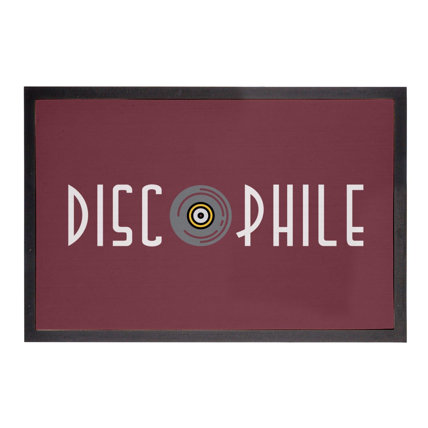 Paillasson vinyle rouge mélomane 75x50cm, le cadeau idéal pour discophile