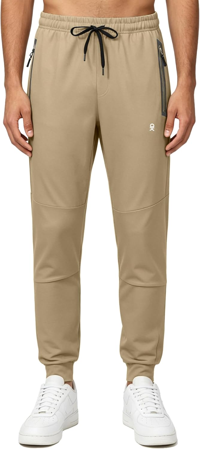 Little Donkey Andy Men's Lightweight Tapered Joggers, Quick-Dry Stretch Athletic Track Pants for Running, Gym, and Training