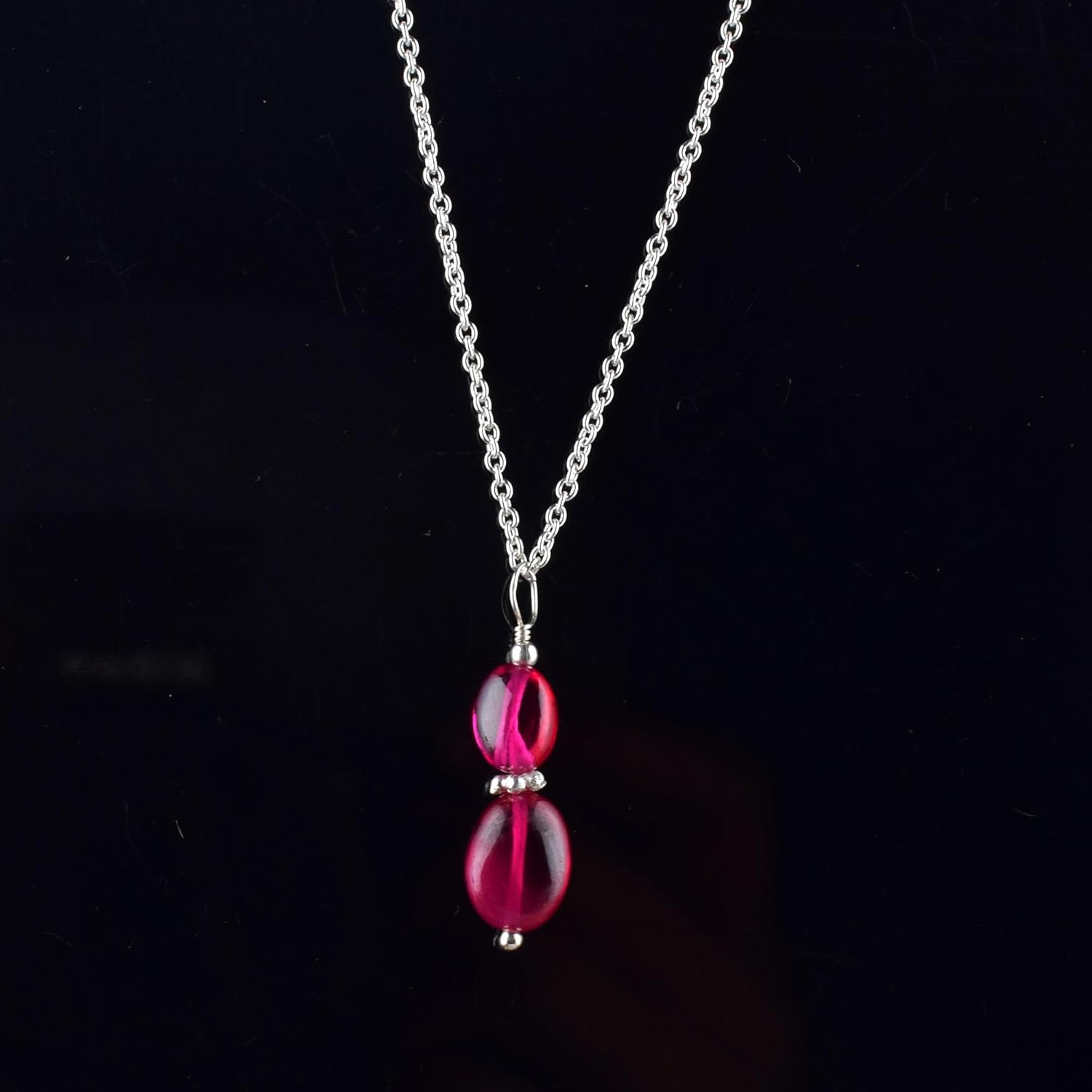 Red Ruby Crystals Pendant Necklace, Plain Nuggets Beads Gemstone, Energy Healing Crystals, Birthday, Gift for Her, Gemstone Jewelry 18 inch AAA+ Quality - Image 5