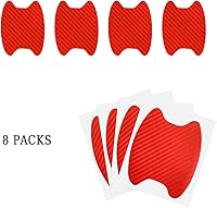 Vista 5 de 8 unidades de calcomanías para manija de puerta de coche, protector de copa de puerta de coche de fibra de carbono antiarañazos, película protectora