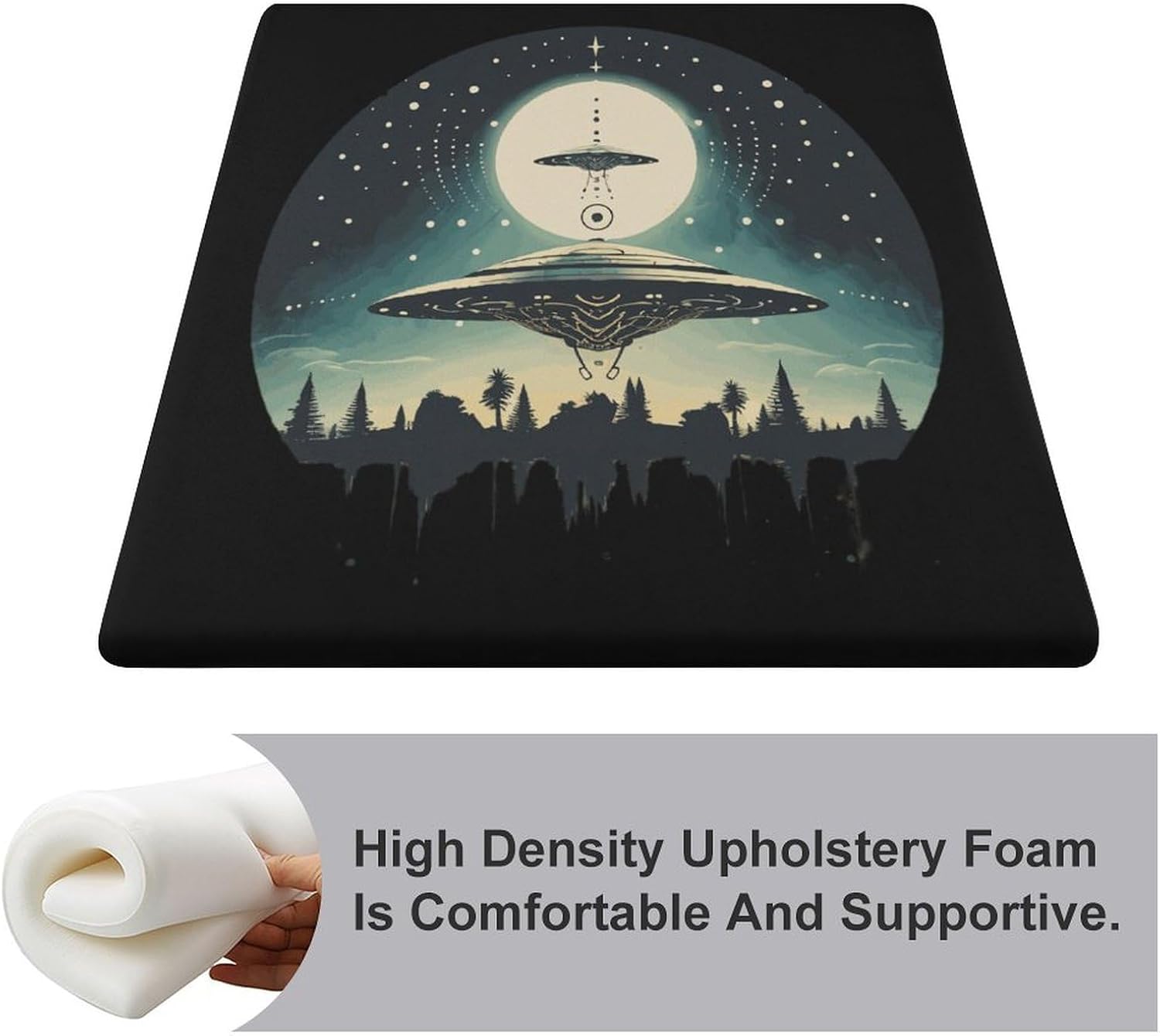 Alienes Print Floor Pillow Meditation Yoga Cushion Square Chair Cushion Pillows Seating for Adults