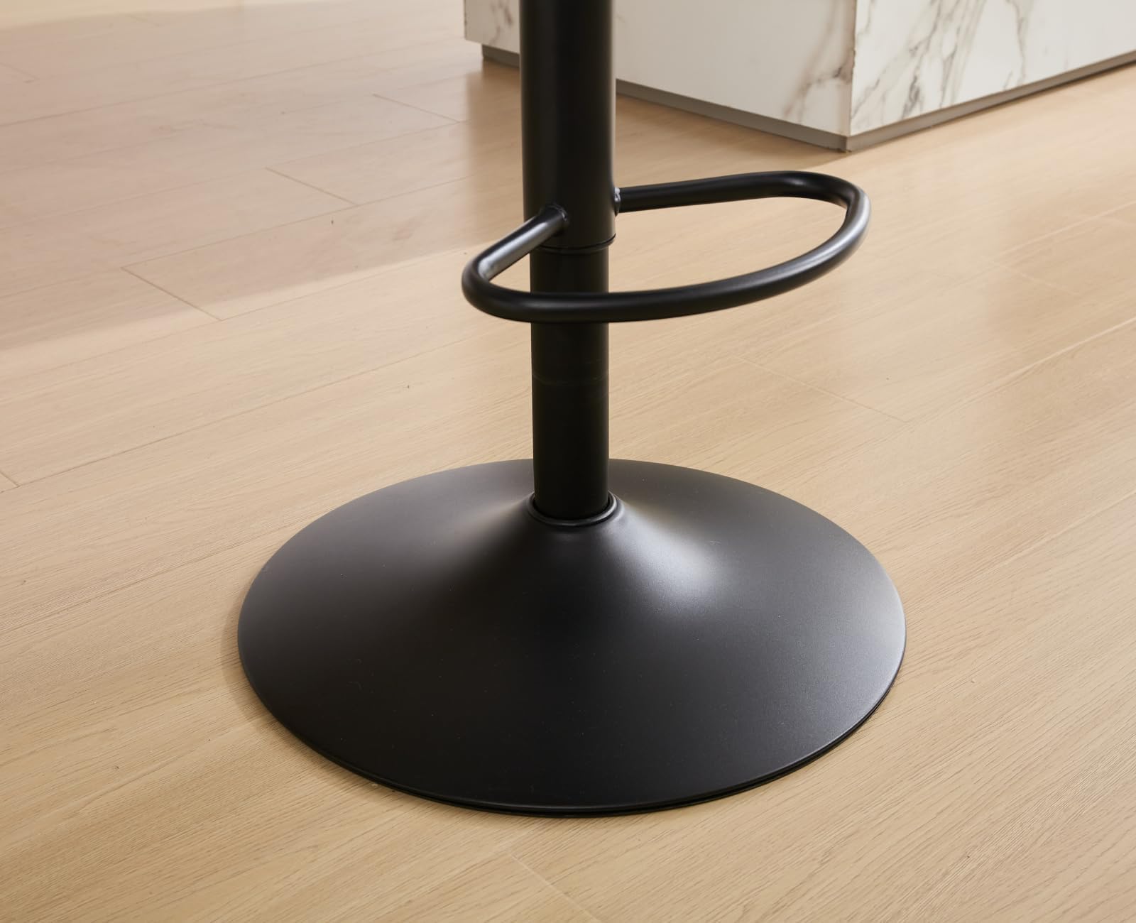 Tabouret de Bar Pivotant 360° en Chenille Lot de 2 Tabourets Hauts avec Dossier Unique Chaise de Bar Réglable en Hauteur pour Cuisine, Jaune