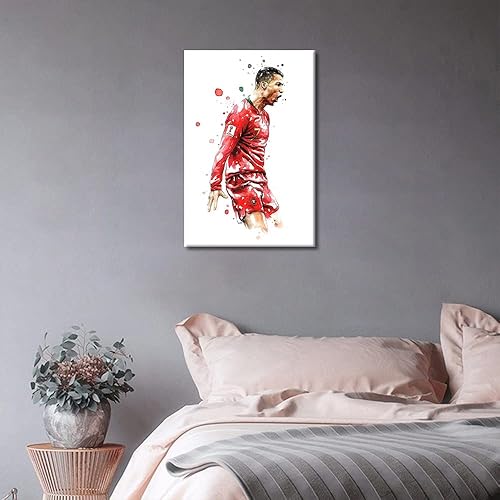 Miniatura 3 de TISHIRON Lienzo decorativo para pared, diseño de estrella de fútbol CR7, póster de Cristiano Ronaldo para competición, decoración del hogar para