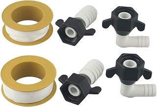 RV Water Pump Fittings 1/2 X 14 NPT X 1/2 Barb Swivel Elbow And Straight Adapter Nylon 160 Psi With Sealing Tape Leakproof Lightweight For Various Pumps White Black(A)