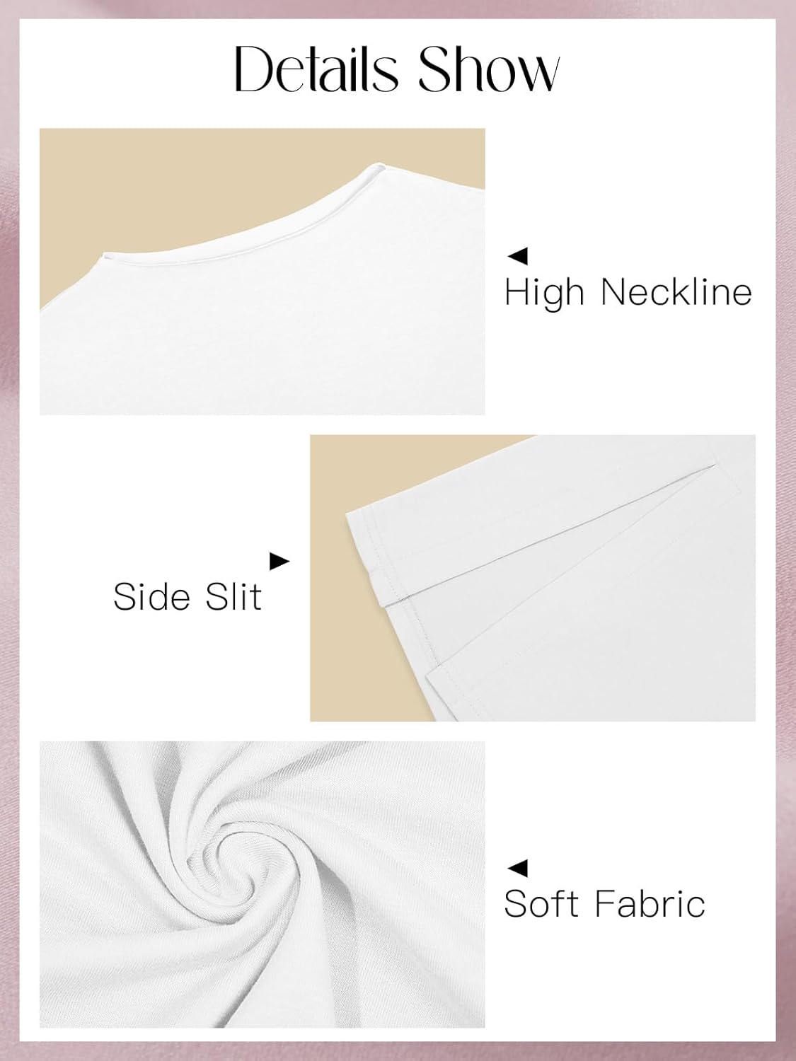 Fisoew Womens Oversized T Shirts Casual 3/4 Sleeve Side Slit Workout Gym Loose Fit Summer Tee Tunic Tops - Image 6