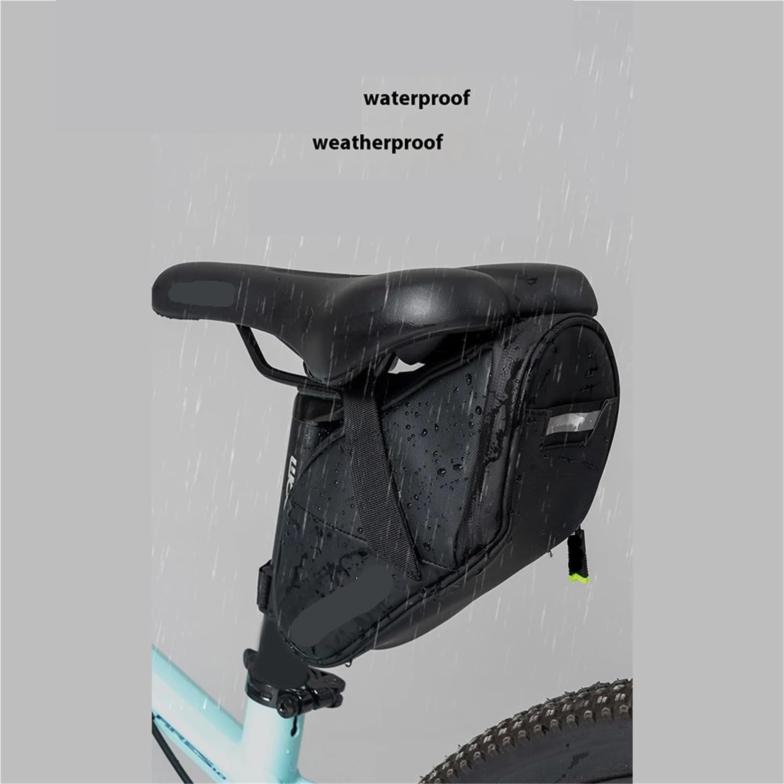 Borsa Da Sella Bici Borsa da bicicletta sotto il sedile, grande capacità, con striscia riflettente, in nylon, for bici da corsa all'aperto